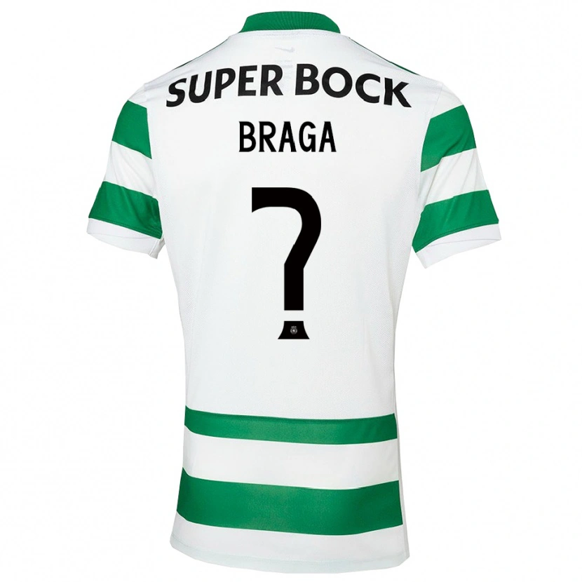 Danxen Barn Gonçalo Braga #0 Grön Vit Hemmatröja Matchtröjor 2025/26 Tröjor T-Tröja