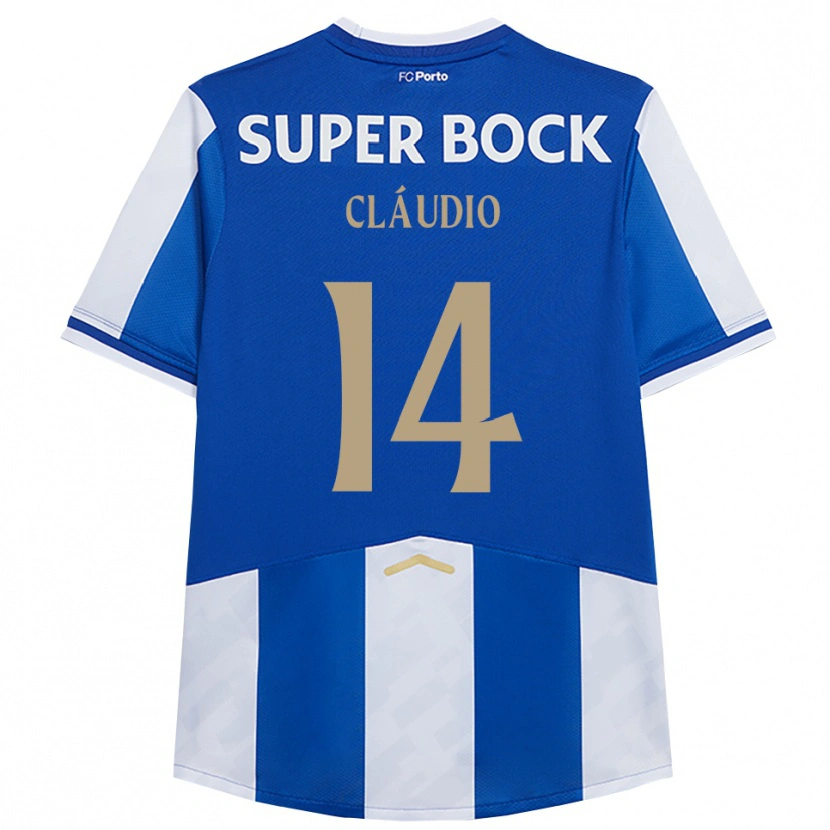 Danxen Barn Cláudio Ramos #14 Blå Vit Hemmatröja Matchtröjor 2025/26 Tröjor T-Tröja