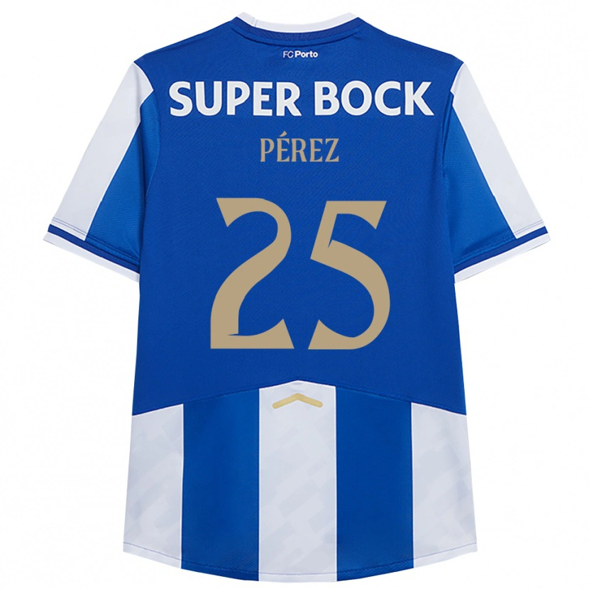Danxen Barn Tomás Pérez #25 Blå Vit Hemmatröja Matchtröjor 2025/26 Tröjor T-Tröja