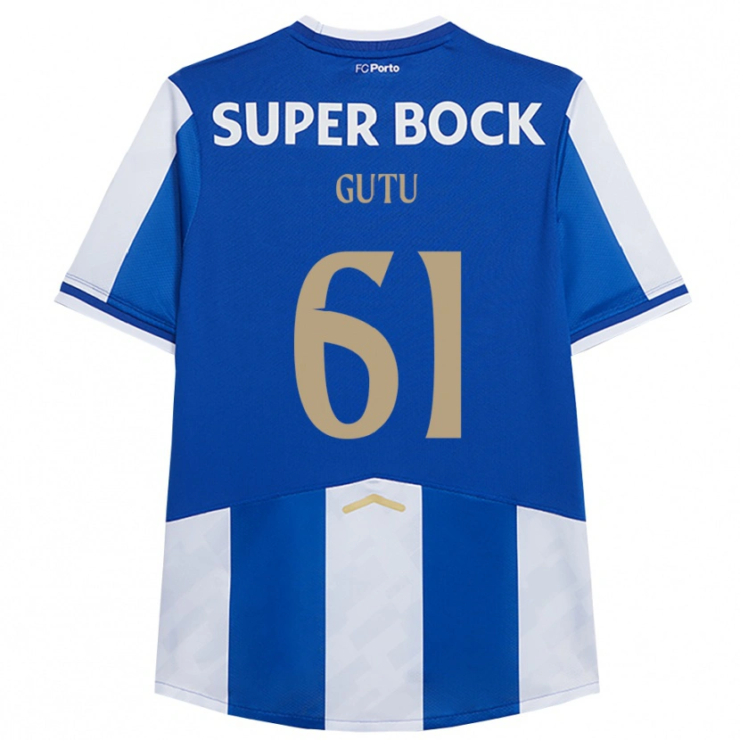 Danxen Barn Denis Gutu #61 Blå Vit Hemmatröja Matchtröjor 2025/26 Tröjor T-Tröja