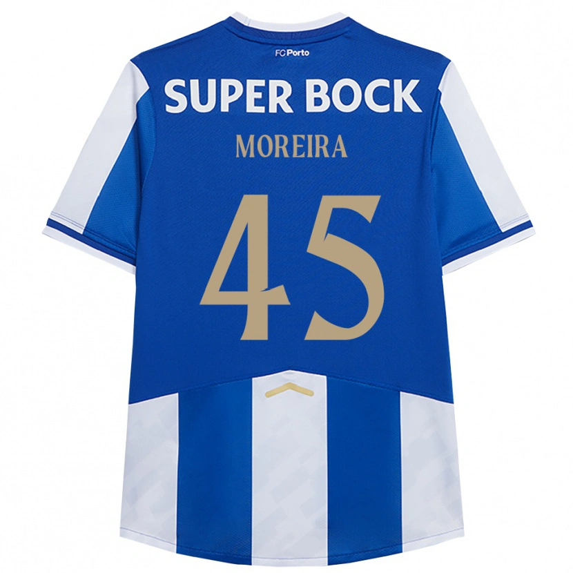 Danxen Barn João Moreira #45 Blå Vit Hemmatröja Matchtröjor 2025/26 Tröjor T-Tröja