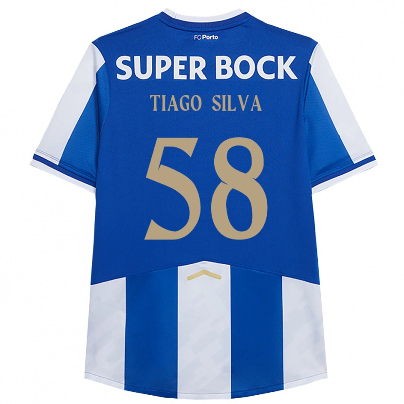 Danxen Barn Tiago Silva #58 Blå Vit Hemmatröja Matchtröjor 2025/26 Tröjor T-Tröja