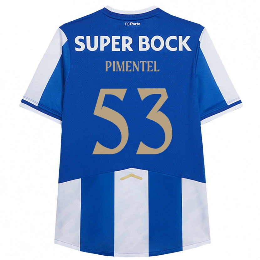 Danxen Barn Eric Pimentel #53 Blå Vit Hemmatröja Matchtröjor 2025/26 Tröjor T-Tröja