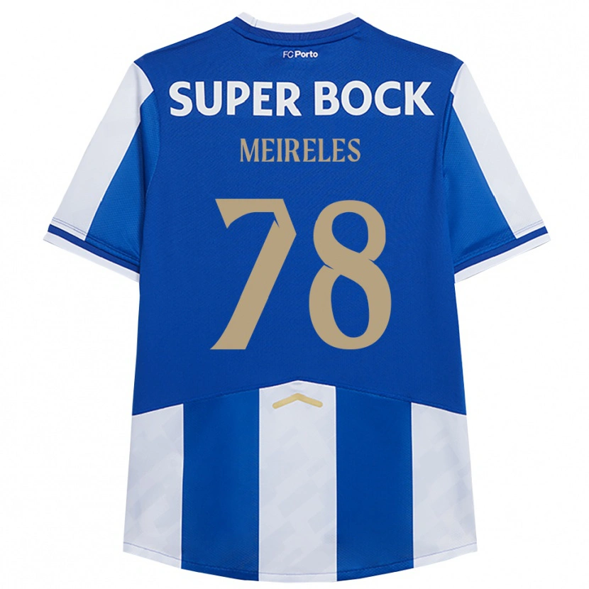 Danxen Barn Jorge Meireles #78 Blå Vit Hemmatröja Matchtröjor 2025/26 Tröjor T-Tröja
