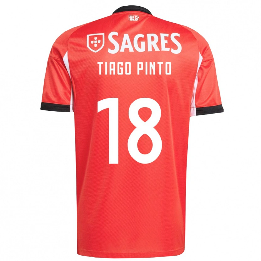 Danxen Barn Tiago Pinto #18 Röd Vit Hemmatröja Matchtröjor 2025/26 Tröjor T-Tröja