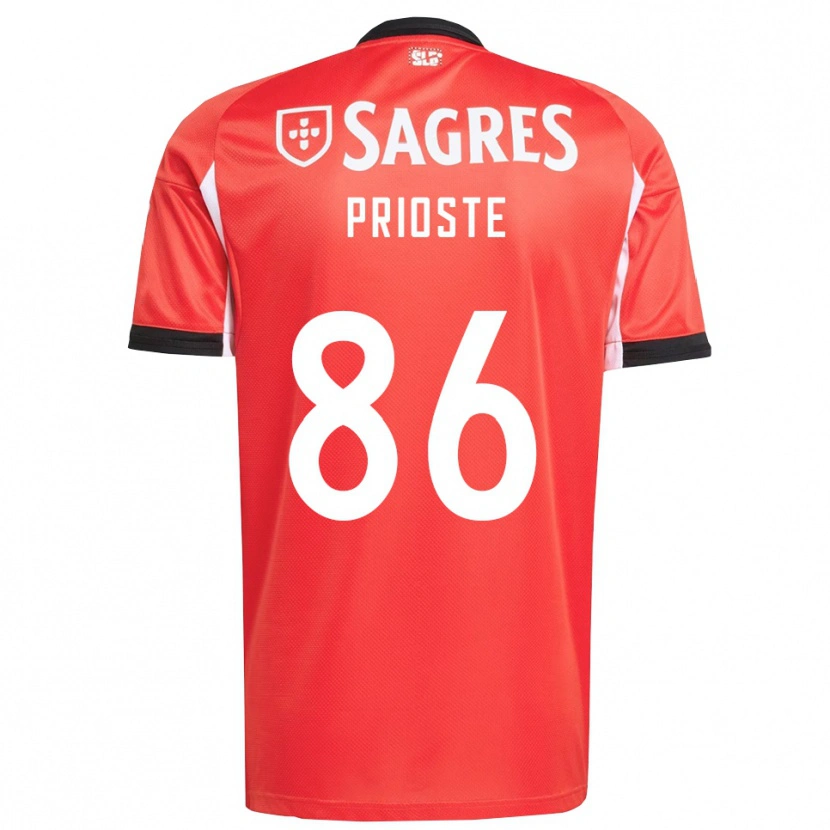 Danxen Barn Diogo Prioste #86 Röd Vit Hemmatröja Matchtröjor 2025/26 Tröjor T-Tröja