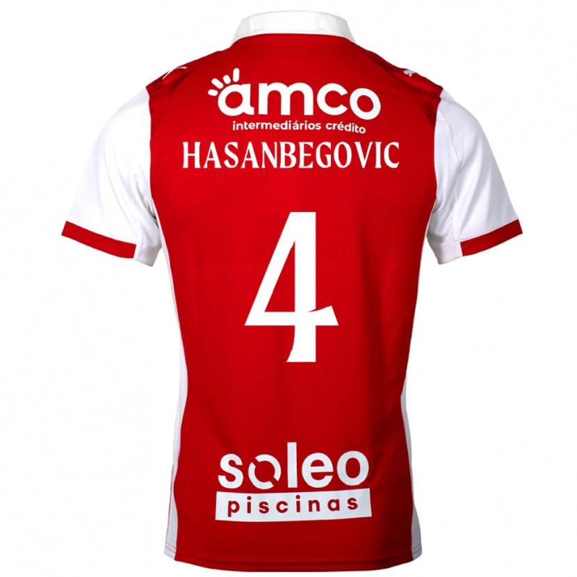 Danxen Barn Melisa Hasanbegović #4 Röd Vit Hemmatröja Matchtröjor 2025/26 Tröjor T-Tröja