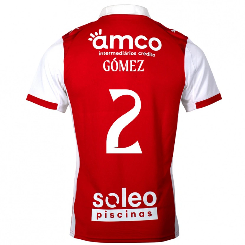 Danxen Barn Víctor Gómez #2 Röd Vit Hemmatröja Matchtröjor 2025/26 Tröjor T-Tröja