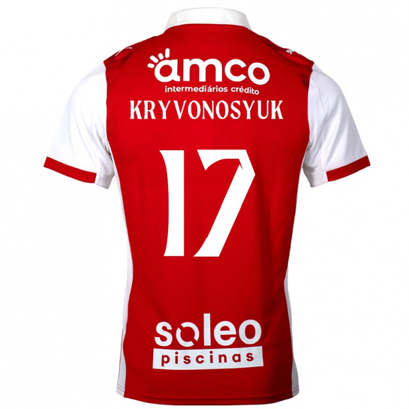 Danxen Barn Leonardo Kryvonosyuk #17 Röd Vit Hemmatröja Matchtröjor 2025/26 Tröjor T-Tröja