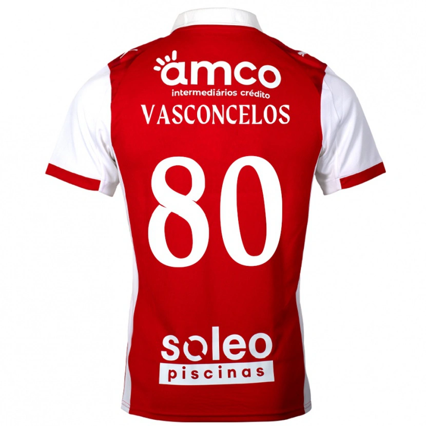 Danxen Barn Vasconcelos #80 Röd Vit Hemmatröja Matchtröjor 2025/26 Tröjor T-Tröja