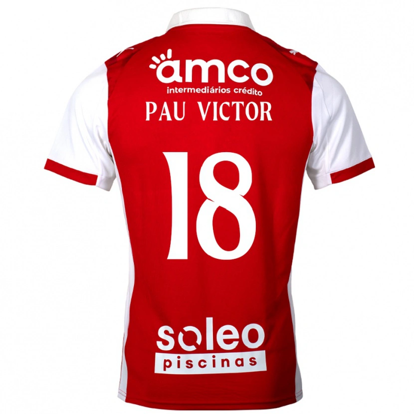 Danxen Barn Pau Víctor #18 Röd Vit Hemmatröja Matchtröjor 2025/26 Tröjor T-Tröja
