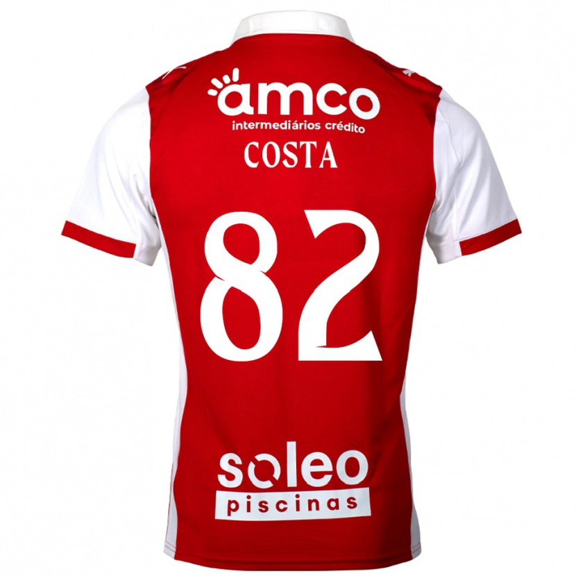 Danxen Barn Gui Costa #82 Röd Vit Hemmatröja Matchtröjor 2025/26 Tröjor T-Tröja