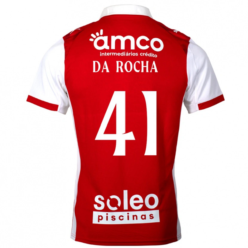 Danxen Barn Yanis Da Rocha #41 Röd Vit Hemmatröja Matchtröjor 2025/26 Tröjor T-Tröja