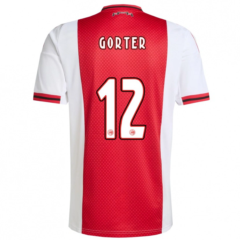 Danxen Barn Jay Gorter #12 Röd Vit Hemmatröja Matchtröjor 2025/26 Tröjor T-Tröja