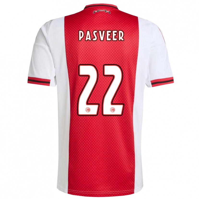 Danxen Barn Remko Pasveer #22 Röd Vit Hemmatröja Matchtröjor 2025/26 Tröjor T-Tröja