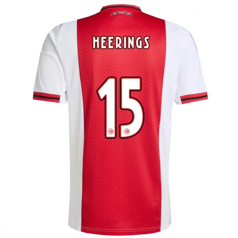 Danxen Barn Kai Heerings #15 Röd Vit Hemmatröja Matchtröjor 2025/26 Tröjor T-Tröja