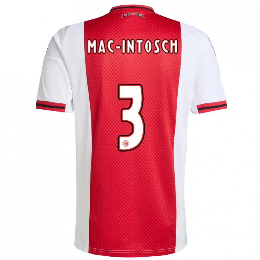Danxen Barn Calvin Mac-Intosch #3 Röd Vit Hemmatröja Matchtröjor 2025/26 Tröjor T-Tröja
