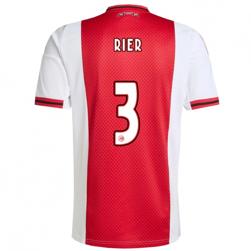 Danxen Barn Thomas Rier #3 Röd Vit Hemmatröja Matchtröjor 2025/26 Tröjor T-Tröja