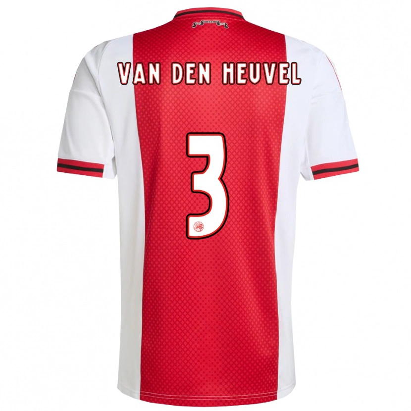 Danxen Barn Nino Van Den Heuvel #3 Röd Vit Hemmatröja Matchtröjor 2025/26 Tröjor T-Tröja