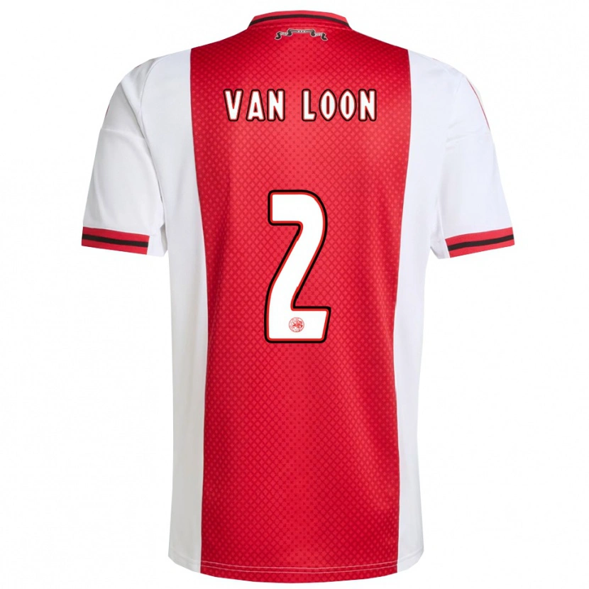 Danxen Barn Gerain Van Loon #2 Röd Vit Hemmatröja Matchtröjor 2025/26 Tröjor T-Tröja