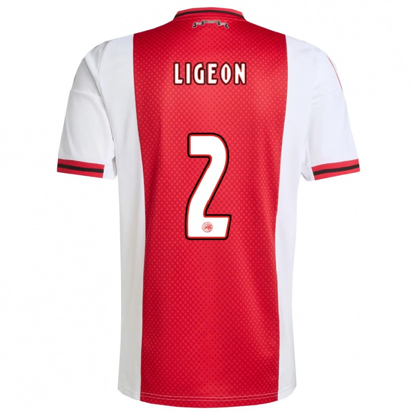 Danxen Barn Ruben Ligeon #2 Röd Vit Hemmatröja Matchtröjor 2025/26 Tröjor T-Tröja