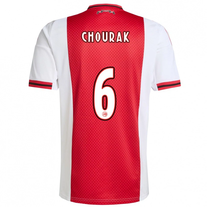 Danxen Barn Nassef Chourak #6 Röd Vit Hemmatröja Matchtröjor 2025/26 Tröjor T-Tröja