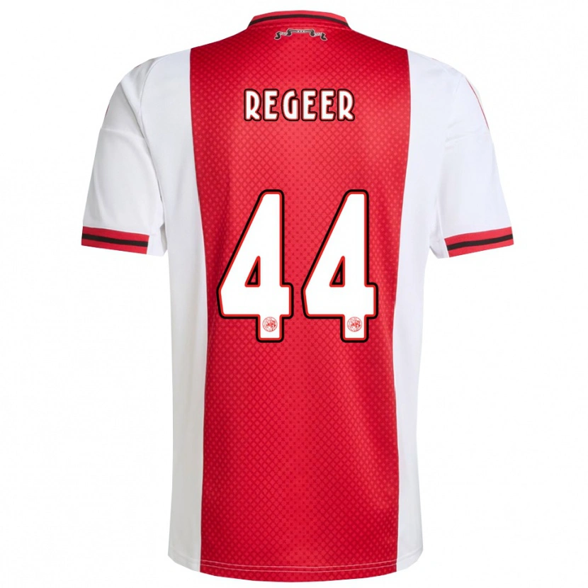 Danxen Barn Youri Regeer #44 Röd Vit Hemmatröja Matchtröjor 2025/26 Tröjor T-Tröja
