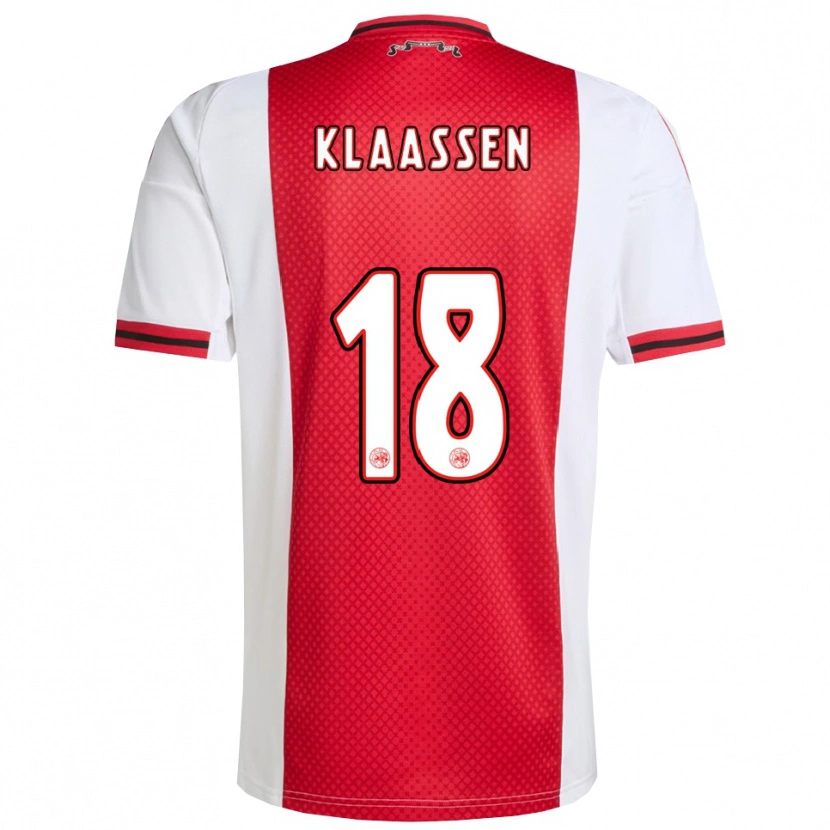 Danxen Barn Davy Klaassen #18 Röd Vit Hemmatröja Matchtröjor 2025/26 Tröjor T-Tröja