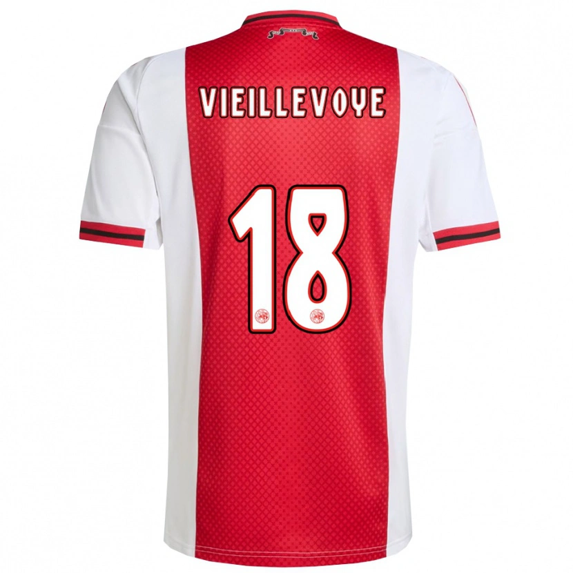 Danxen Barn Luka Vieillevoye #18 Röd Vit Hemmatröja Matchtröjor 2025/26 Tröjor T-Tröja