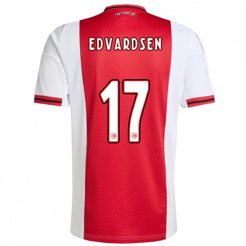Danxen Barn Oliver Edvardsen #17 Röd Vit Hemmatröja Matchtröjor 2025/26 Tröjor T-Tröja