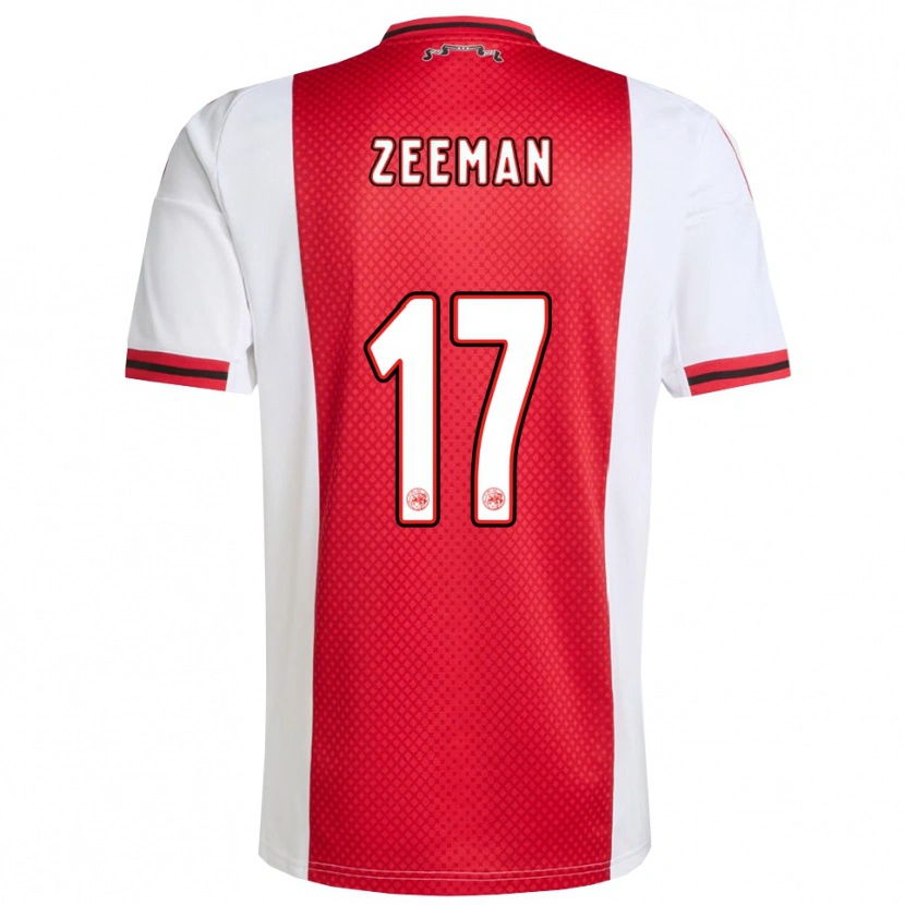 Danxen Barn Kelly Zeeman #17 Röd Vit Hemmatröja Matchtröjor 2025/26 Tröjor T-Tröja