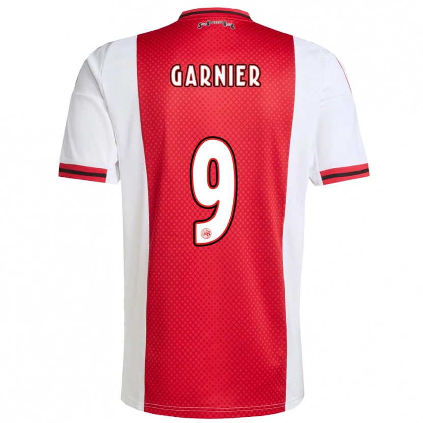 Danxen Barn Roméo Garnier #9 Röd Vit Hemmatröja Matchtröjor 2025/26 Tröjor T-Tröja