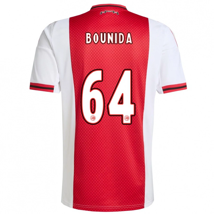Danxen Barn Rayane Bounida #64 Röd Vit Hemmatröja Matchtröjor 2025/26 Tröjor T-Tröja