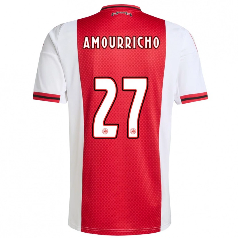 Danxen Barn Amourricho Van Axel Dongen #27 Röd Vit Hemmatröja Matchtröjor 2025/26 Tröjor T-Tröja