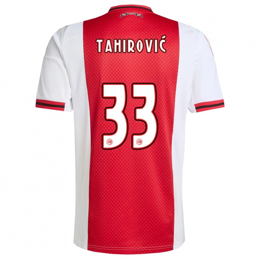 Danxen Barn Benjamin Tahirovic #33 Röd Vit Hemmatröja Matchtröjor 2025/26 Tröjor T-Tröja