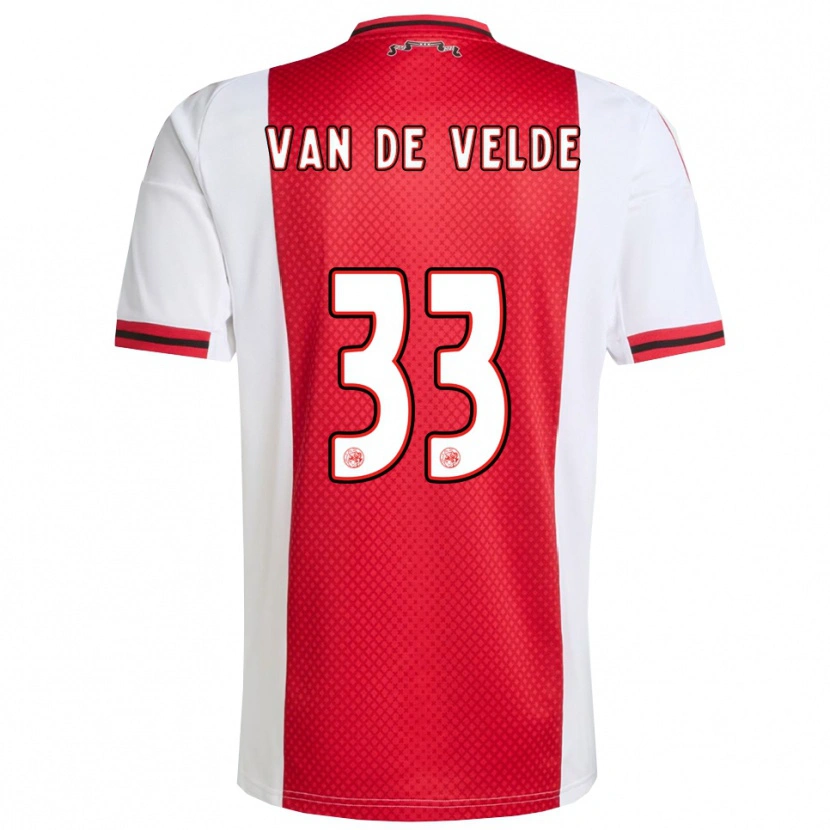 Danxen Barn Jonna Van De Velde #33 Röd Vit Hemmatröja Matchtröjor 2025/26 Tröjor T-Tröja