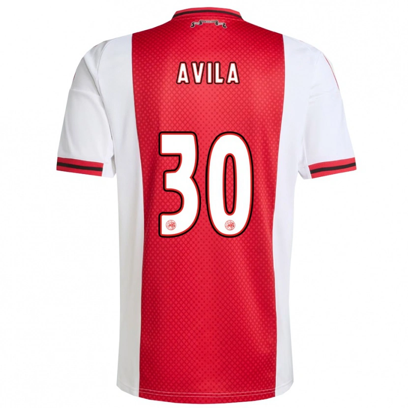 Danxen Barn Gastón Ávila #30 Röd Vit Hemmatröja Matchtröjor 2025/26 Tröjor T-Tröja