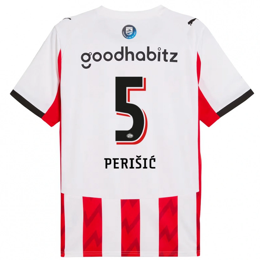 Danxen Barn Ivan Perišić #5 Röd Vit Hemmatröja Matchtröjor 2025/26 Tröjor T-Tröja