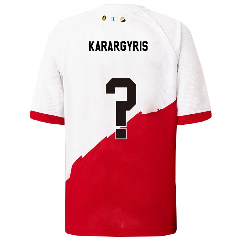 Danxen Barn Zois Karargyris #0 Vit Röd Hemmatröja Matchtröjor 2025/26 Tröjor T-Tröja