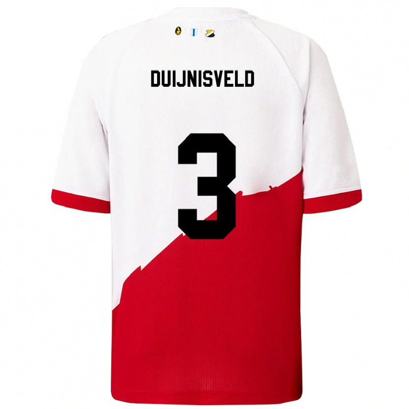 Danxen Barn Owen Duijnisveld #3 Vit Röd Hemmatröja Matchtröjor 2025/26 Tröjor T-Tröja