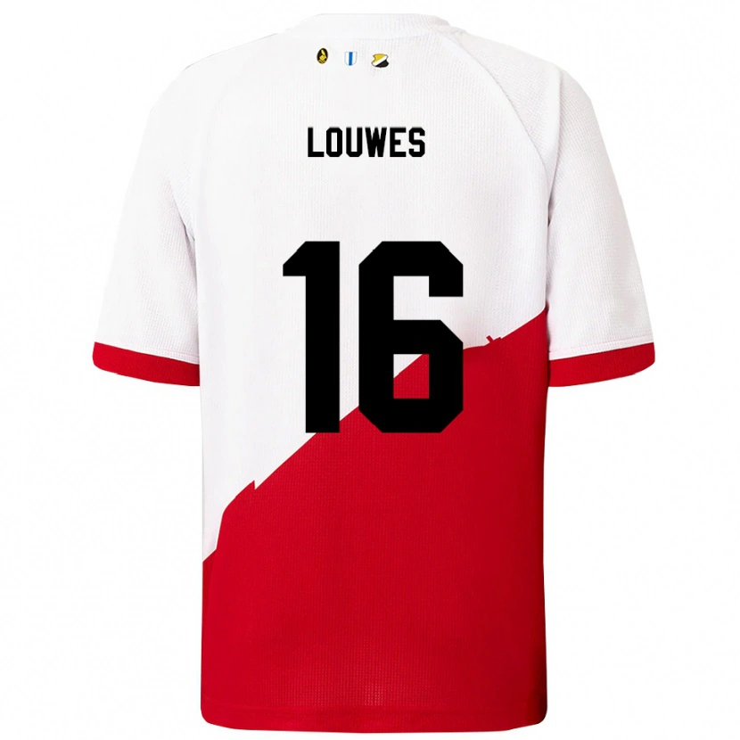 Danxen Barn Puck Louwes #16 Vit Röd Hemmatröja Matchtröjor 2025/26 Tröjor T-Tröja