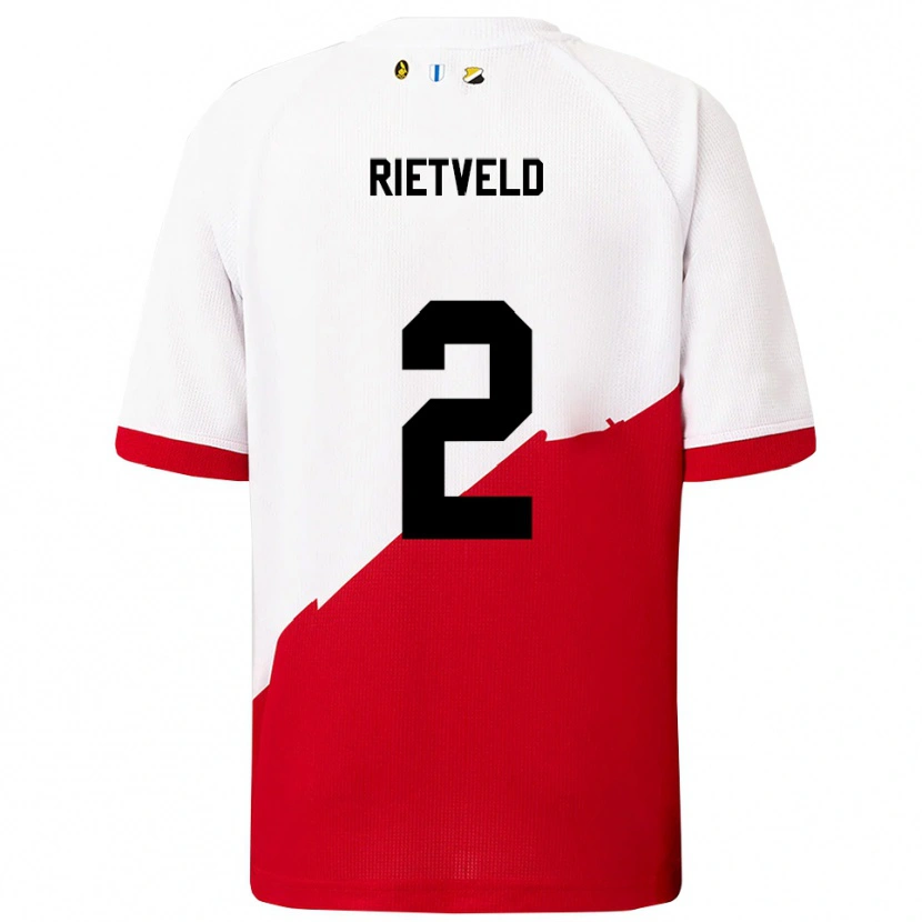 Danxen Barn Levi Rietveld #2 Vit Röd Hemmatröja Matchtröjor 2025/26 Tröjor T-Tröja
