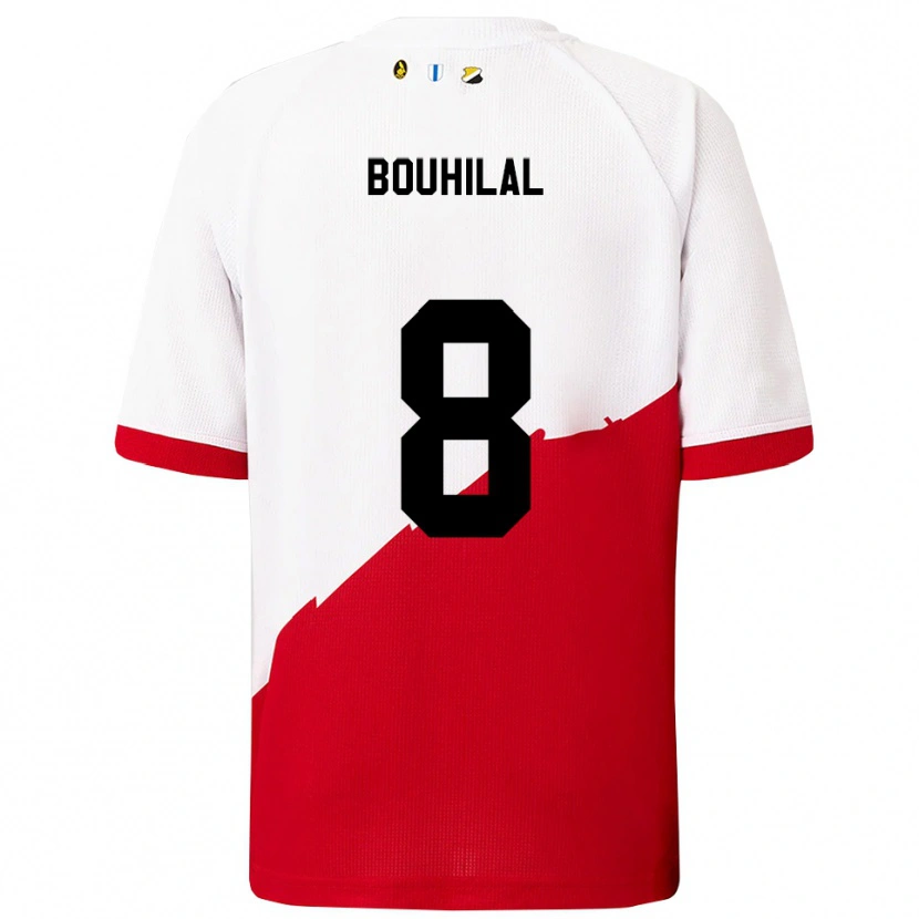 Danxen Barn Mohammed Bouhilal #8 Vit Röd Hemmatröja Matchtröjor 2025/26 Tröjor T-Tröja