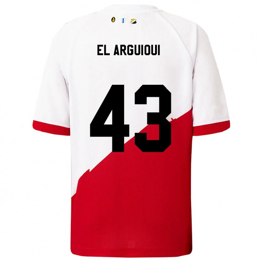 Danxen Barn Rafik El Arguioui #43 Vit Röd Hemmatröja Matchtröjor 2025/26 Tröjor T-Tröja