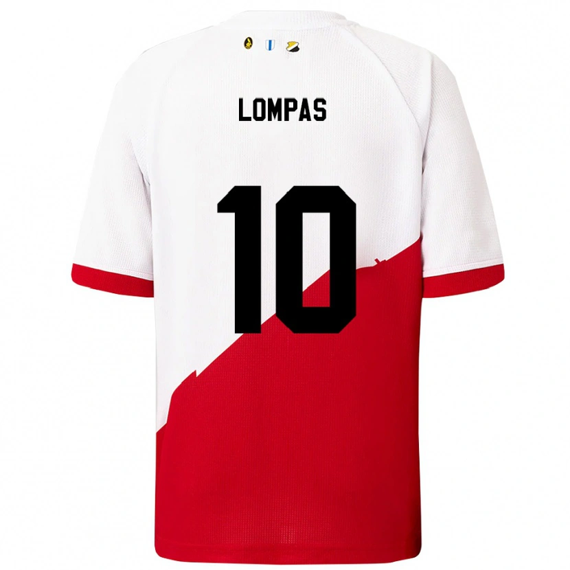 Danxen Barn Maximos Lompas #10 Vit Röd Hemmatröja Matchtröjor 2025/26 Tröjor T-Tröja