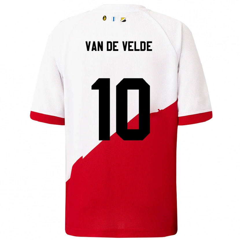 Danxen Barn Senne Van De Velde #10 Vit Röd Hemmatröja Matchtröjor 2025/26 Tröjor T-Tröja
