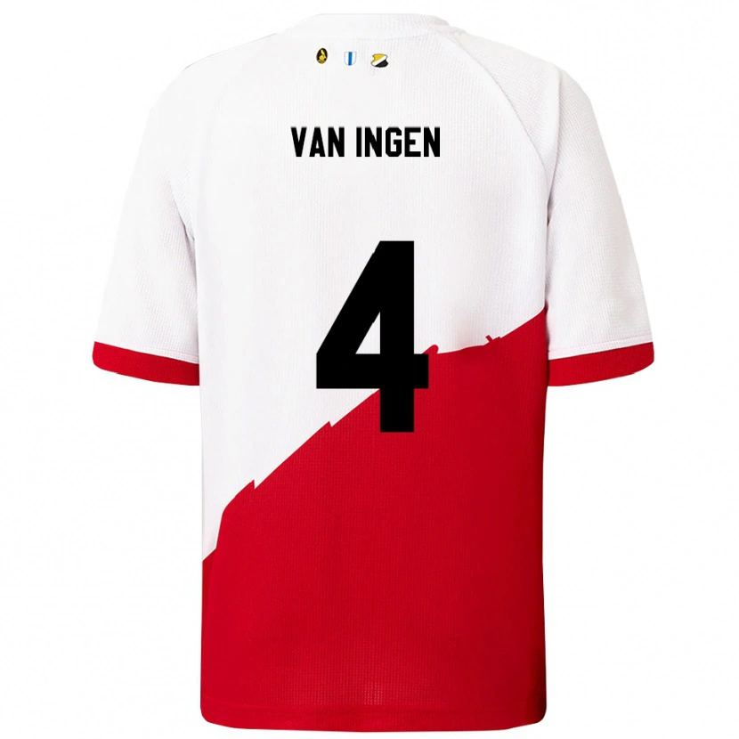 Danxen Barn Thijs Van Ingen #4 Vit Röd Hemmatröja Matchtröjor 2025/26 Tröjor T-Tröja