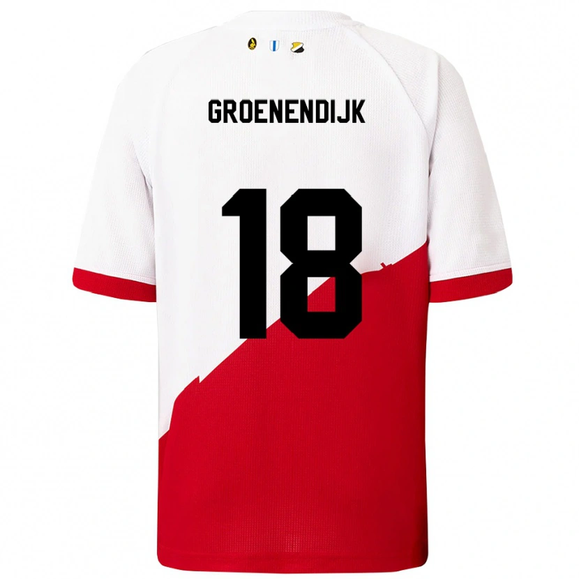 Danxen Barn Tami Groenendijk #18 Vit Röd Hemmatröja Matchtröjor 2025/26 Tröjor T-Tröja