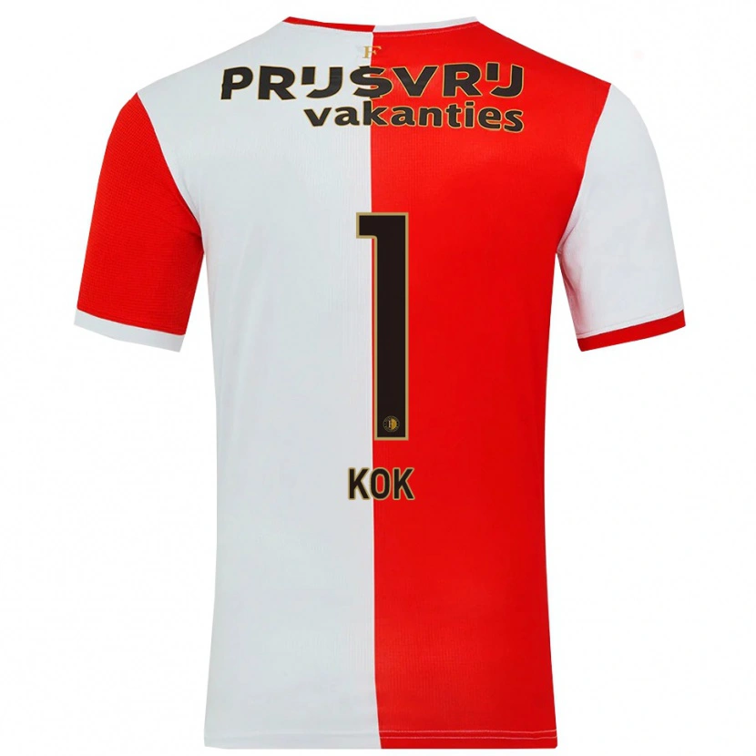 Danxen Barn Stefan Kok #1 Röd Vit Hemmatröja Matchtröjor 2025/26 Tröjor T-Tröja