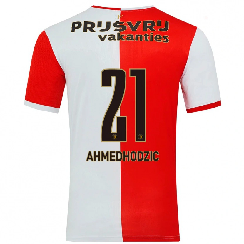 Danxen Barn Anel Ahmedhodzic #21 Röd Vit Hemmatröja Matchtröjor 2025/26 Tröjor T-Tröja